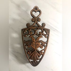 Vintage Metal Footed Trivet with Birds